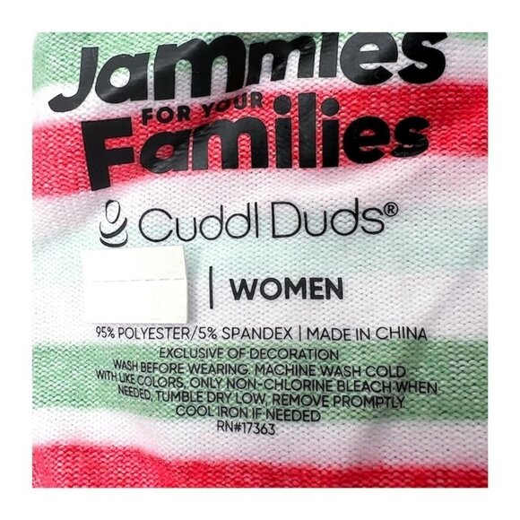 Cuddl Duds Womens Multi Stripe Sweater Knit Mama Elf Pajamas 2 Pc Set Sz XL New - Picture 7 of 11